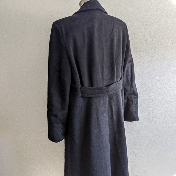 Ashley Scott Black Lined Long Wool Classic Winter Coat - Picture 4 of 9